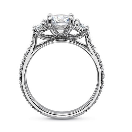 18W Flushfit 3-Stone Semi-Mount Ring