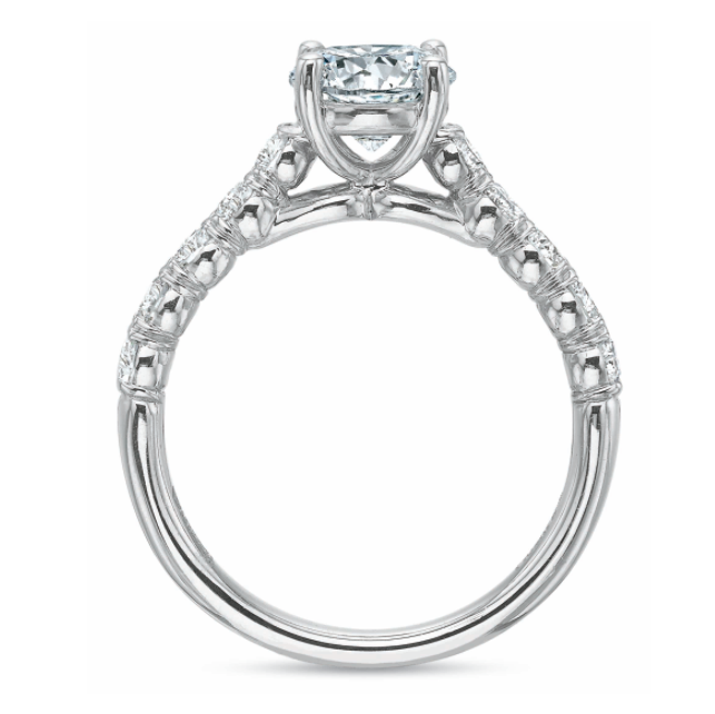 18KW Flushfit Silk Prong Set Semi-Mount Ring
