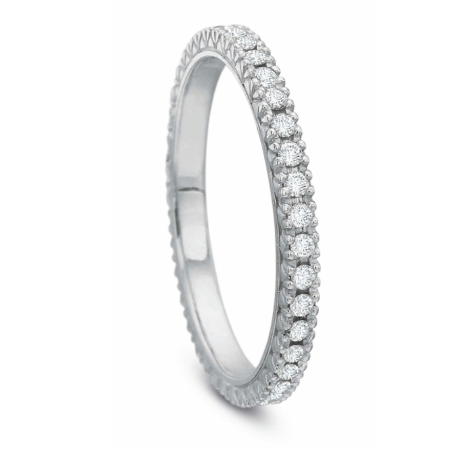 18KW Petite Prong Set Diamond Eternity Band