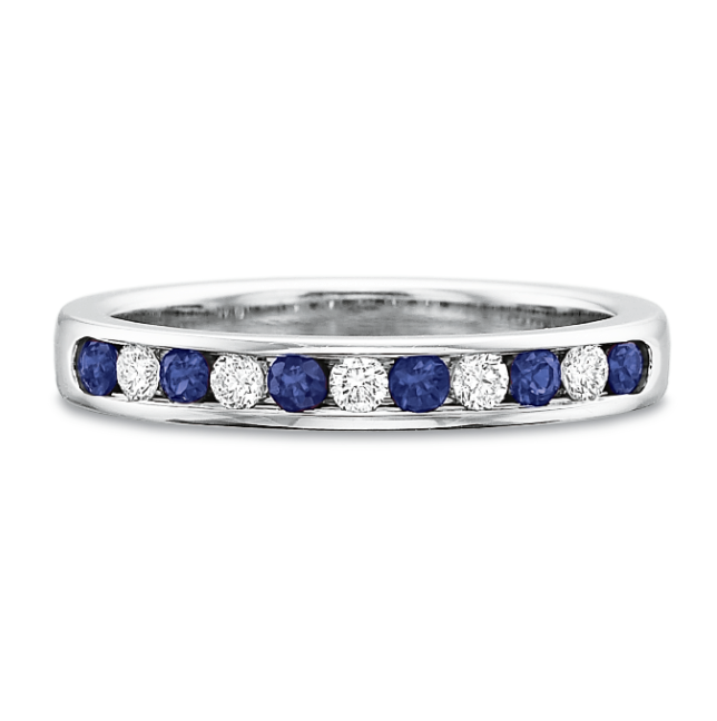 Diamond and Sapphire Wedding Band