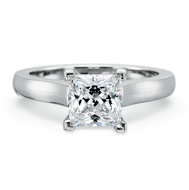 Platinum Princess Cut Engagement Ring