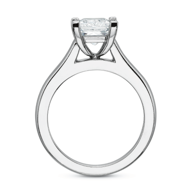 Platinum Flushfit Solitaire Princess Cut Center
