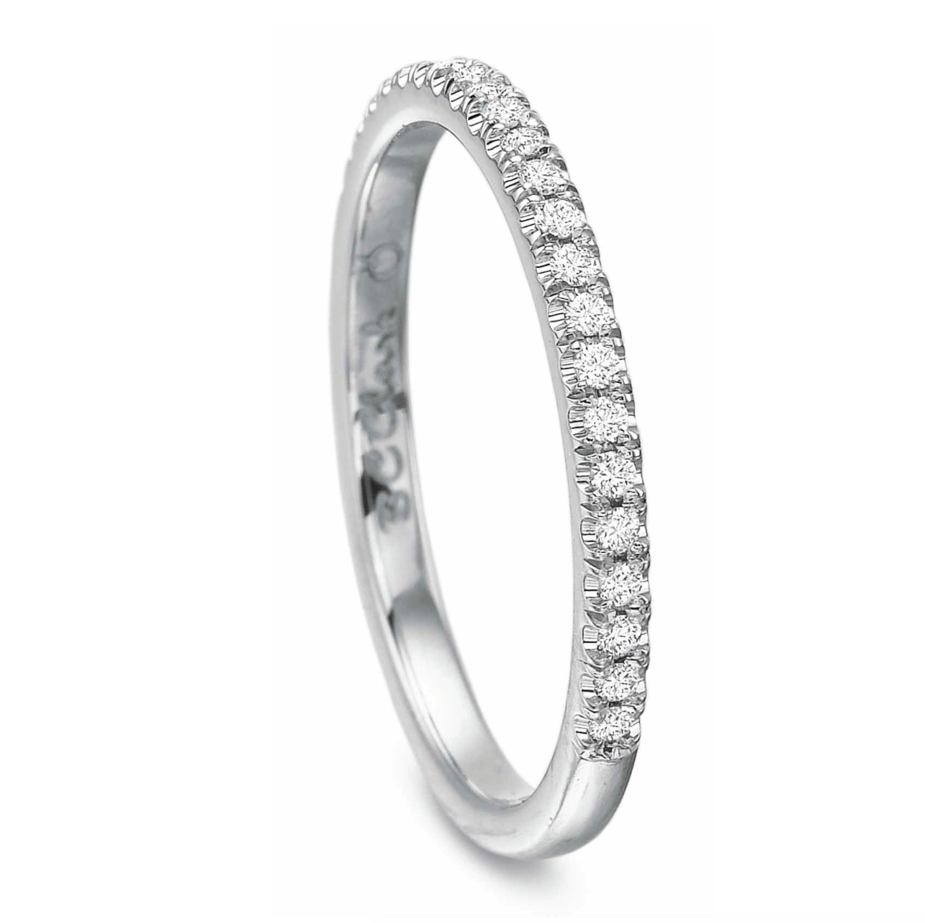 18KW New Aire Half Way Diamond Wedding Band