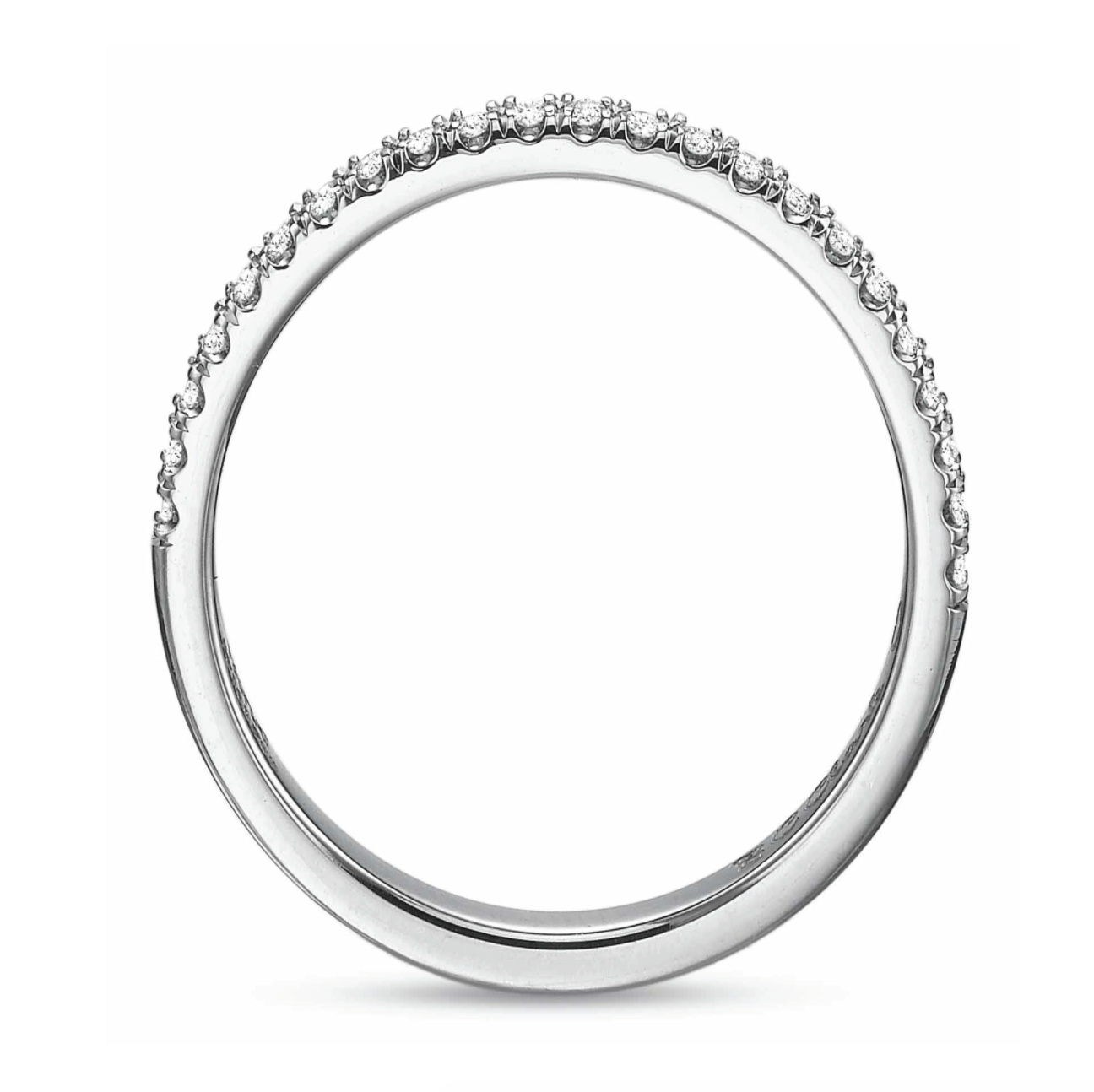 18KW New Aire Half Way Diamond Wedding Band