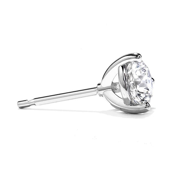 18KW Hearts On Fire Three Prong Diamond Stud Earrings