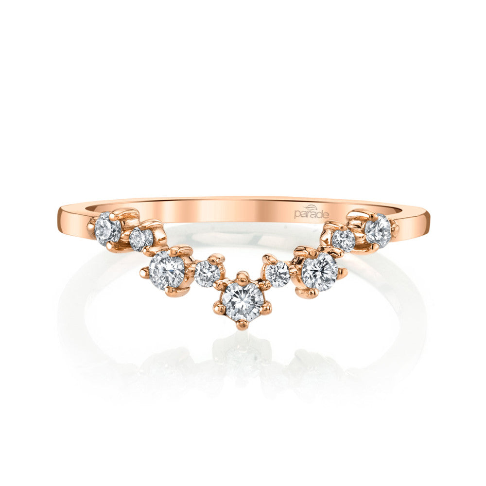 18KW "Lumiere" Diamond Chevron Band