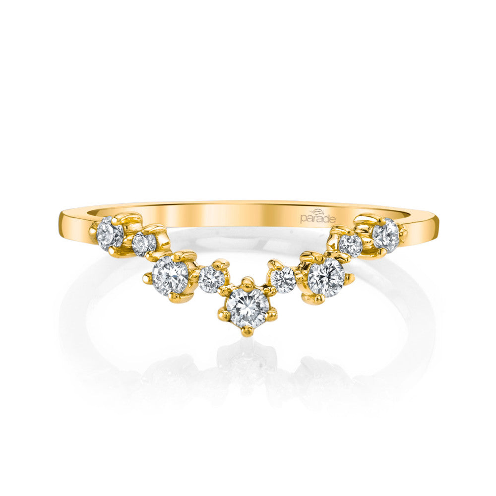 18KW "Lumiere" Diamond Chevron Band