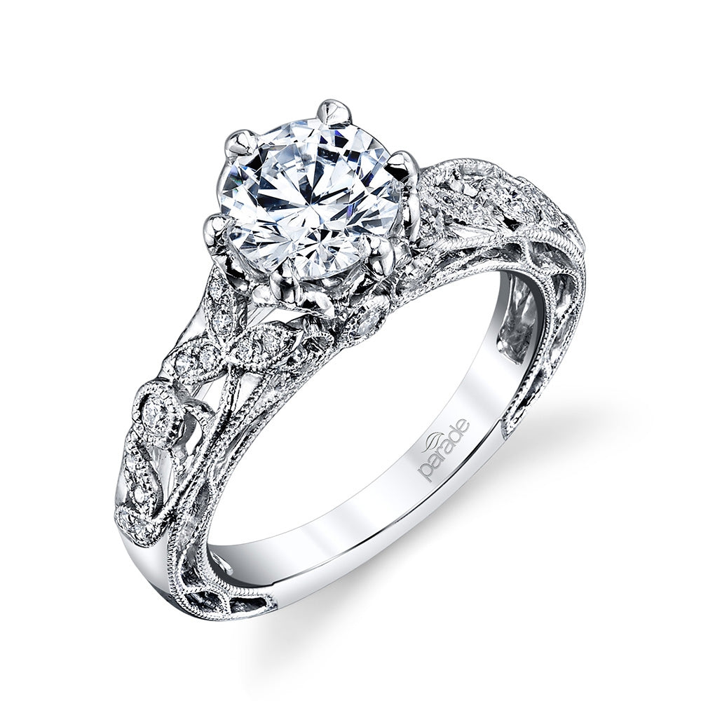 Filigree Diamond Semi-Mount Ring 