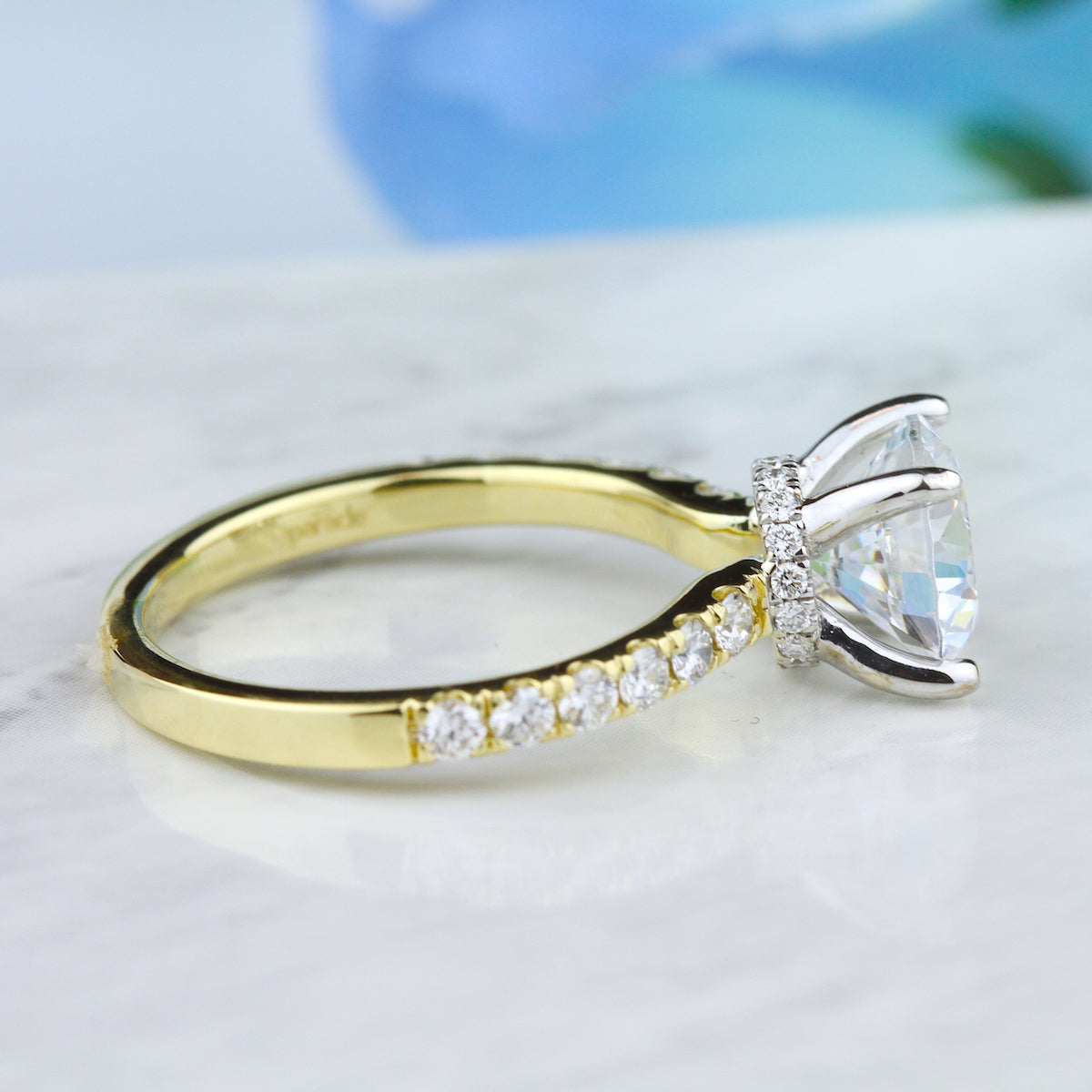 18KY/W "New Classic" Diamond Semi-Mount Engagement Ring