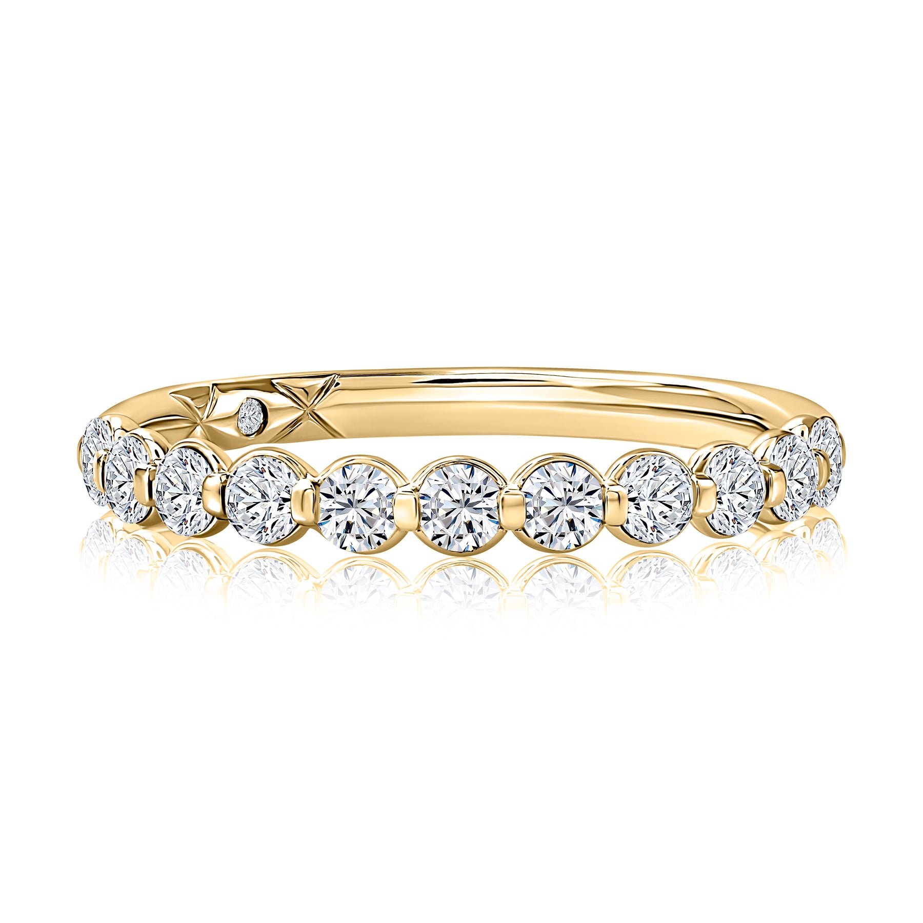 14KY A. Jaffe Round Brilliant Diamond Wedding Band